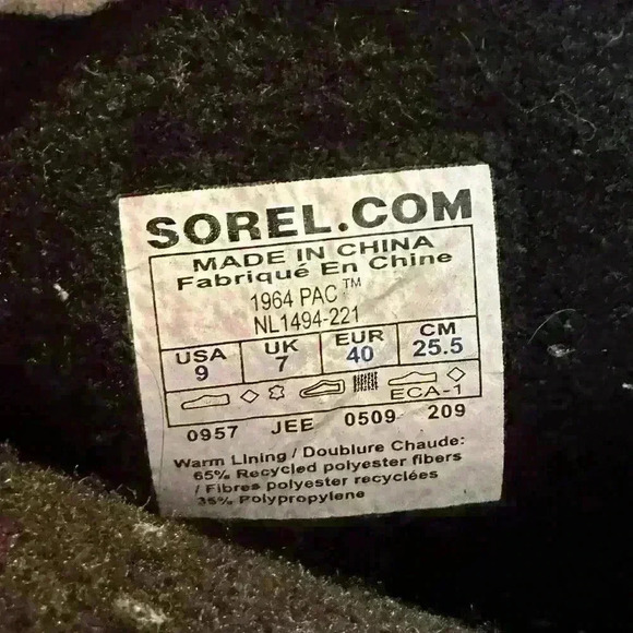 Sorel Women’s 1964 PAC Waterproof Winter‎ Snow Boots Beige/Grey Size 9 - Picture 8 of 8